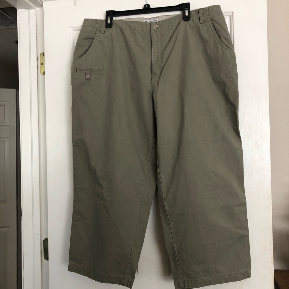 Women’s Columbia Casual Olive Khaki Edgewater Capris Pantacourt 18W NWT UPF 15